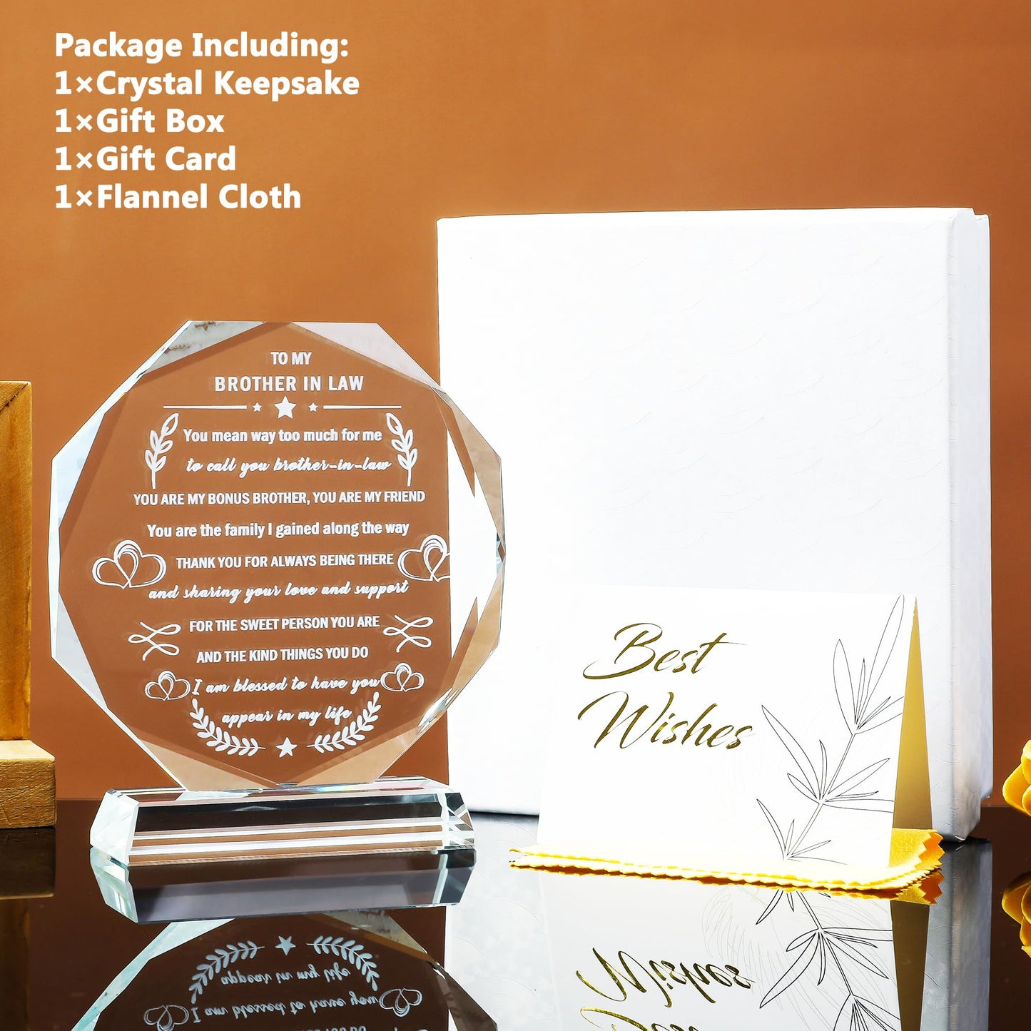 YWHL Brother in Law Gift, Unique Crystal Keepsake Gifts Ideas for Brother-in-Law Adult Best Brother in Law Birthday Gifts Ideas Bonus Brothers, Brother in Law Gifts from Sister in Law on Wedding