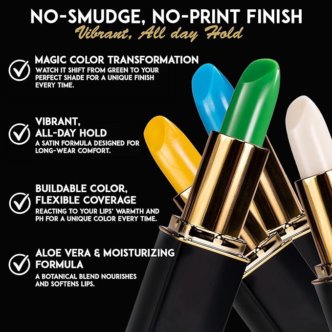 Lipstick L'Paige "BASIC GREEN" long-lasting mosturizing AloeVera "will Change"