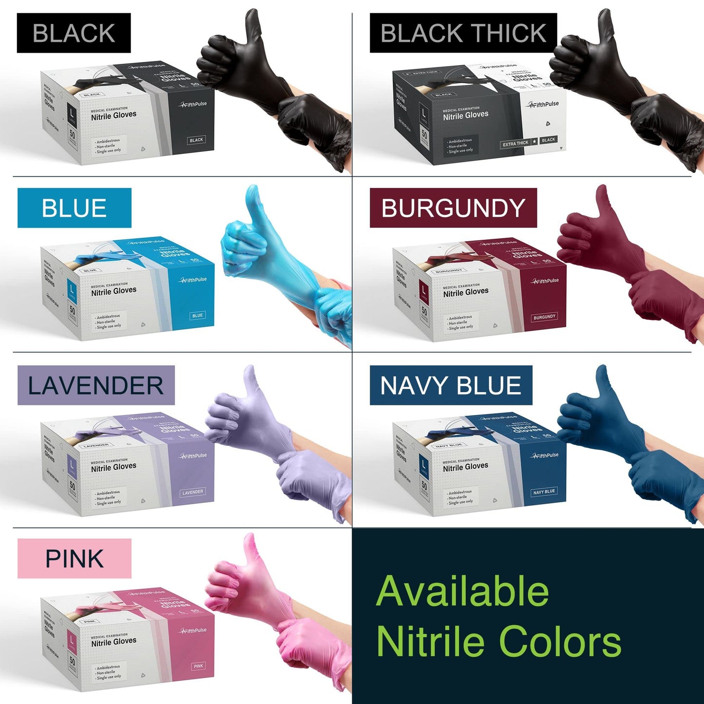 Disposable Black Nitrile Gloves Large 200 Count - Extra Thick 4.5 Mil - Powder and Latex Free Rubber Gloves - Surgical Medical Exam Gloves - Food Safe Cooking Gloves