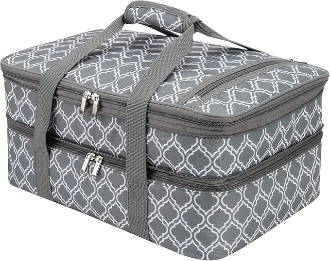 Insulated Casserole Carrier Bag - Portable Thermal Food Tote Carrying Case Bag for 9x13/11x15 Inch Pans - Keep Hot/Cold 4+...