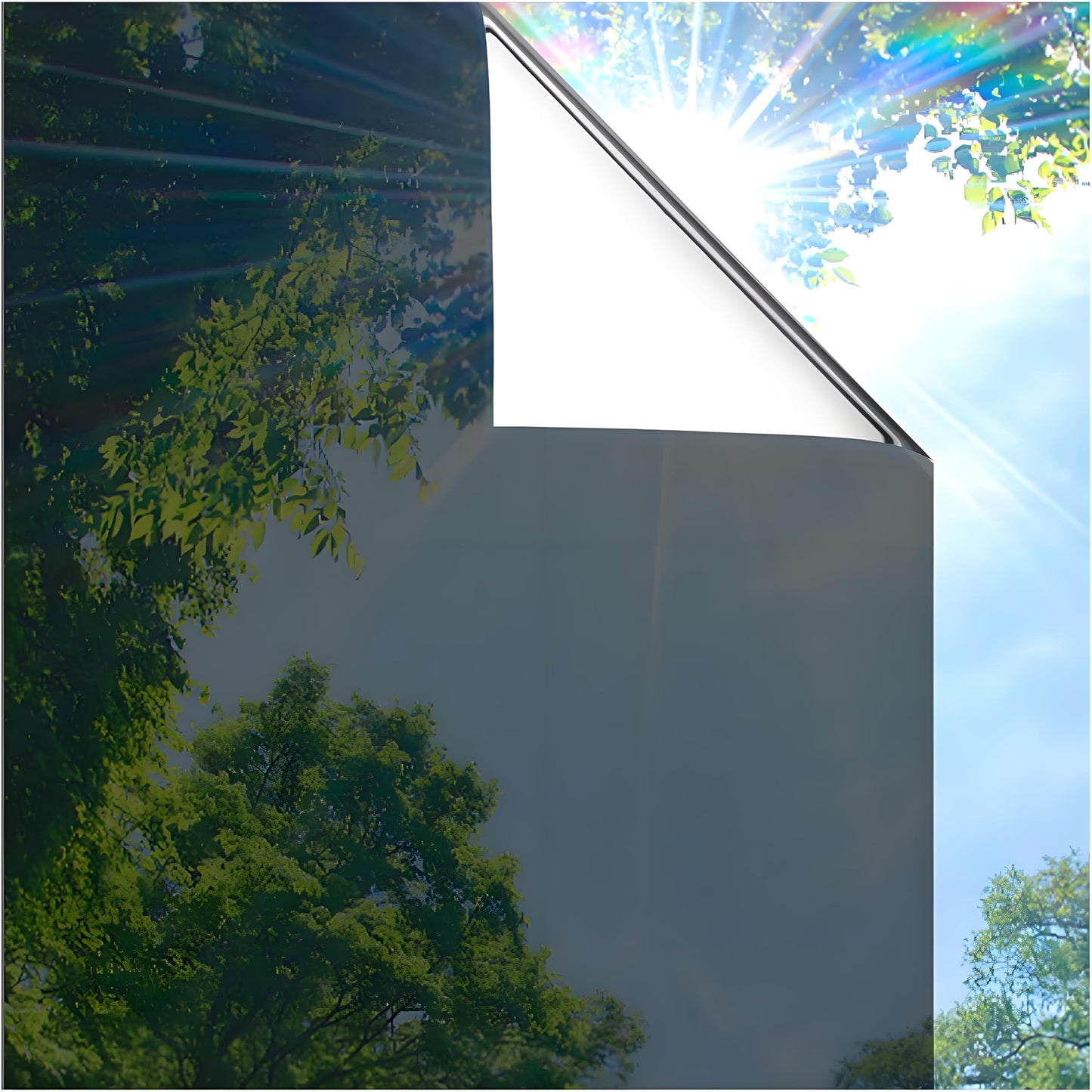 Coavas One Way Window Privacy Film, Heat & Sun Blocking Window Film See Out Not in, Static Cling Window Tint for Home, Anti UV Reflective for Bathroom Office Door (Black, 17.7 x 78.7 inches)