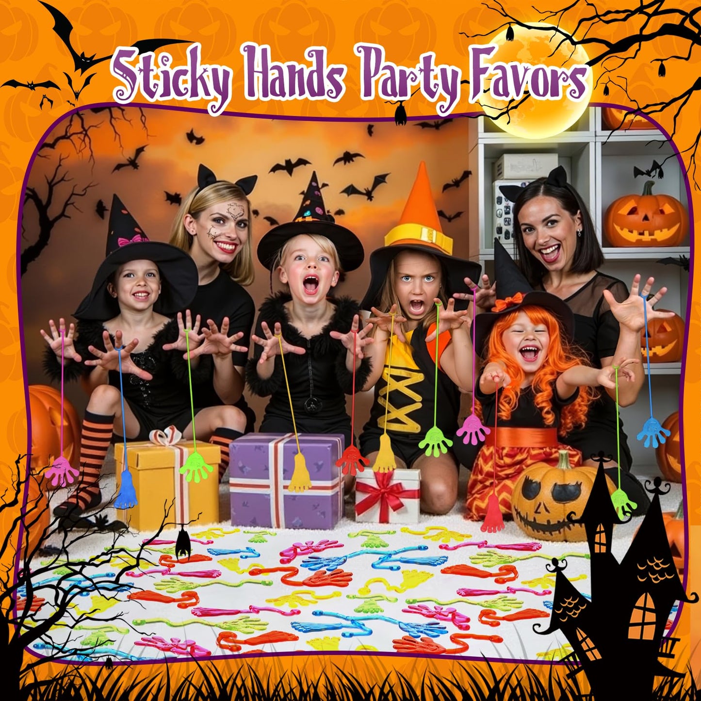 Sticky Hands Bulk 30 PCS Party Favors for Kids 4-8,8-12 Year Stretchy Sticky Hand Feet Goodie Bags Stuffers for Kids Mini Classroom Prizes Student Gifts Teacher Birthday Halloween Trinkets Slap Hand