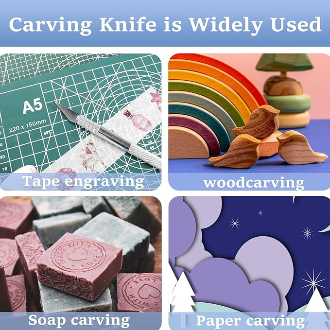 10 PCS Exacto Knife with 20 PCS Spare Sharp Blades, Profession Craft Hobby Knives for DIY, Art, Cutting, Modeling, Scrapbooking and Stencil(Multicolor)