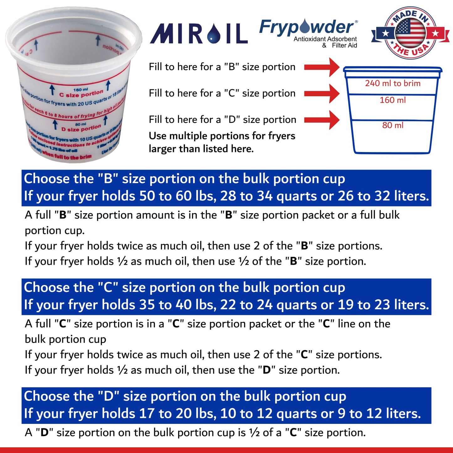 MirOil L103 Fry Powder Oil Stabilizer and Filter Aid, Case of 3 Gallons of Fry Powder, Remove Fryer Oil Contaminant, Save Grease & Remove Carbon Deposits, Reduce Usage, Deep Fryer Cooking Grease Saver