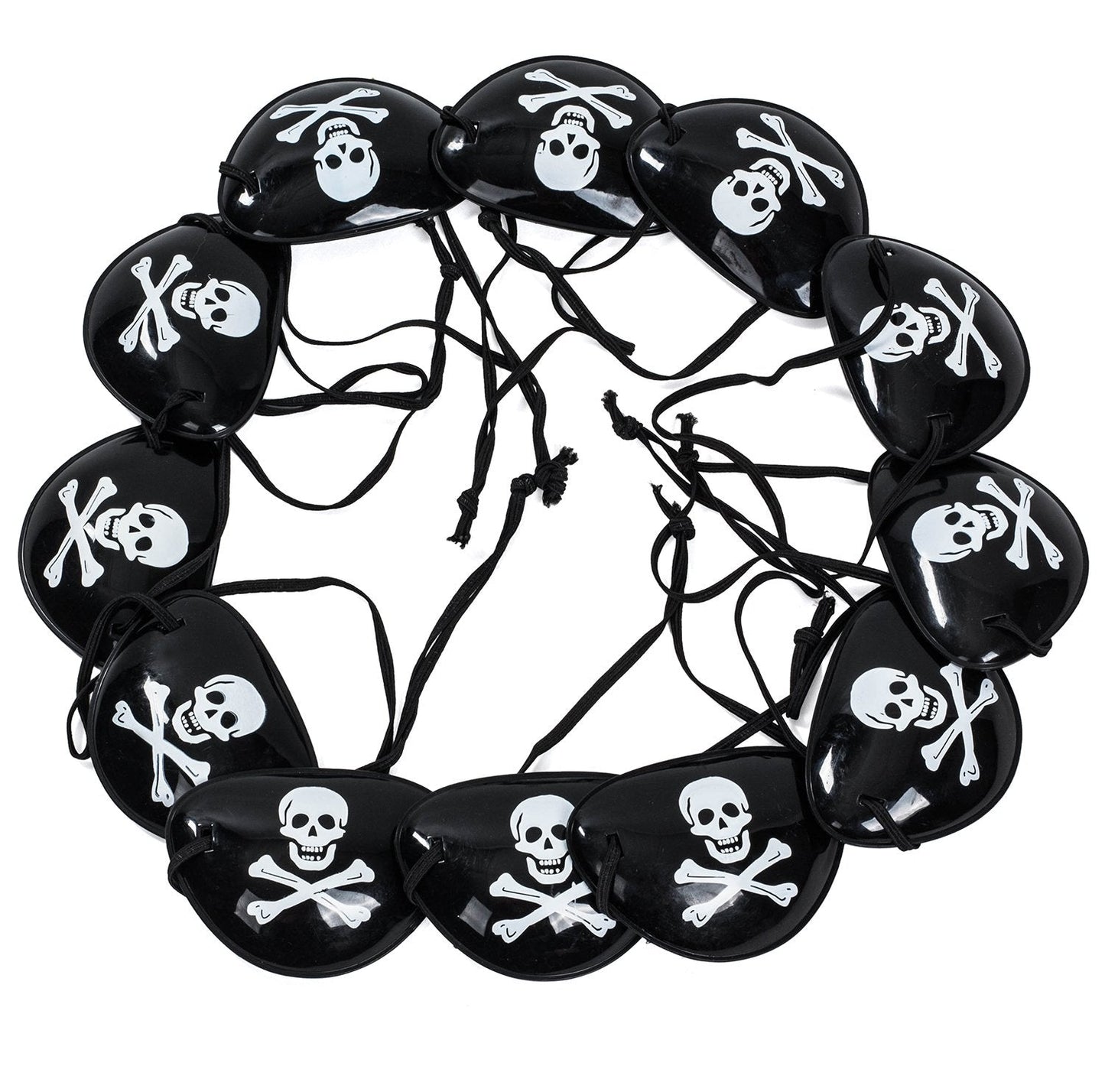 Funny Pirate Party Hats 48 PC Set – Pirate BirthdayParty Favors for Kids - 12 Pirate Hats, 12 Patches, 12 Swords, 12 Telescopes