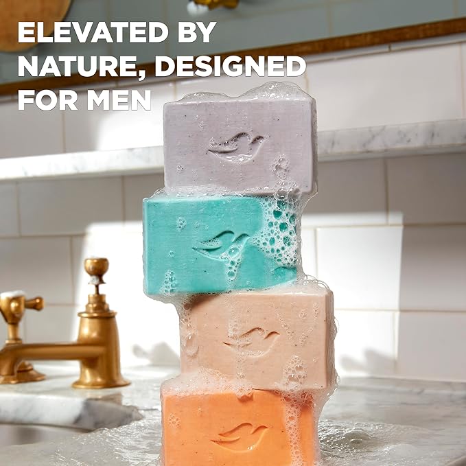 Dove Men+Care Cleansing Soap Bar 4 Count to Rebuild Skin in the Shower Mixed Formulated Plant Based Ingredients 3.51 Oz