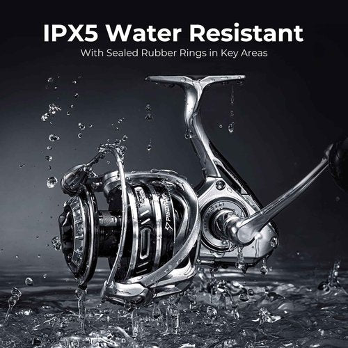 Piscifun NautiX Spinning Reel, Aluminum Spinning Fishing Reel, CNC Aluminum Gear, 33LBs Max Drag, 8+1 Sealed BB, 5.4:1 Gear Ratio, Smooth Powerful Freshwater Saltwater Reel, 5000 Series