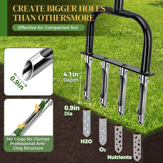 2-in-1 Lawn Aerator & Weeding Tool Set, Snow Shovel – Multifunctional Garden Soil Aerator, Weed Remover, and Snow Shovel for Small Lawns, Tight Corners, and Yard Care