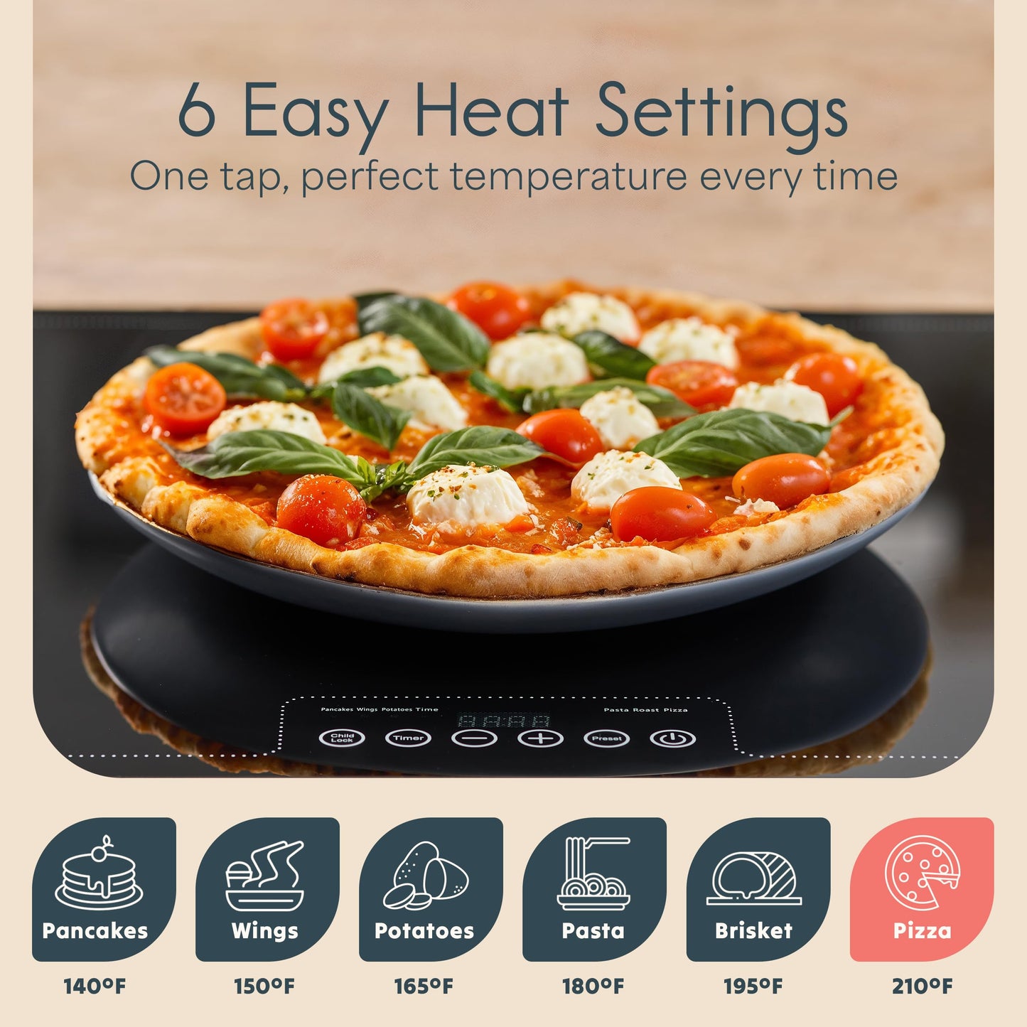 Culvani ThermaPlate XL Warming Tray | 39"x14" Glass Electric Food Warmer for Parties, Buffets & Dinners | 1" Thin Countertop Hot Plate, | Adjustable Presets, Sleek Touch Controls, Safe Design