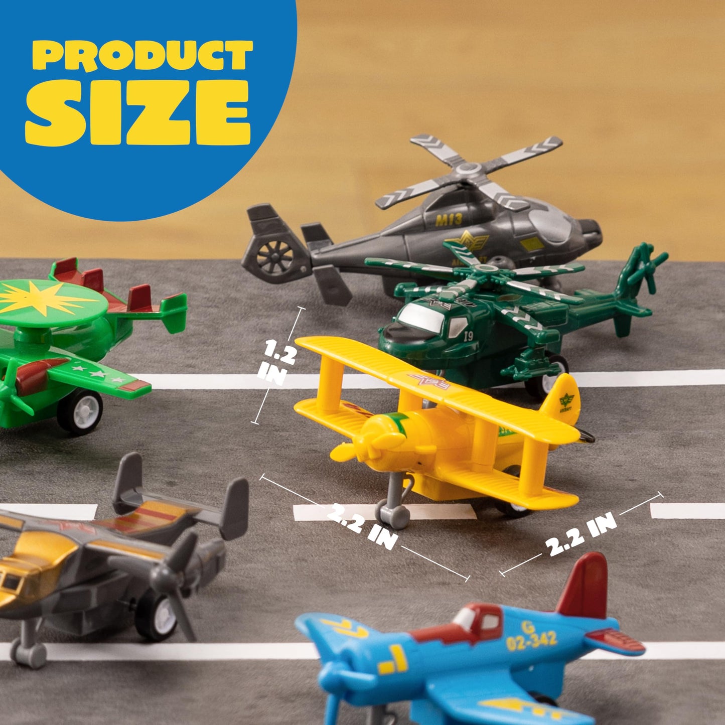 JOYIN 16 Pcs Pull Back Airplane Toys, Boys Plane Playset, Aircraft Incl Helicopter, Fighter, Bomber, Biplane Model, Gifts for Toddler Kids 3+ Years Old, Kids Presents, Treasure Box Toys for Classroom