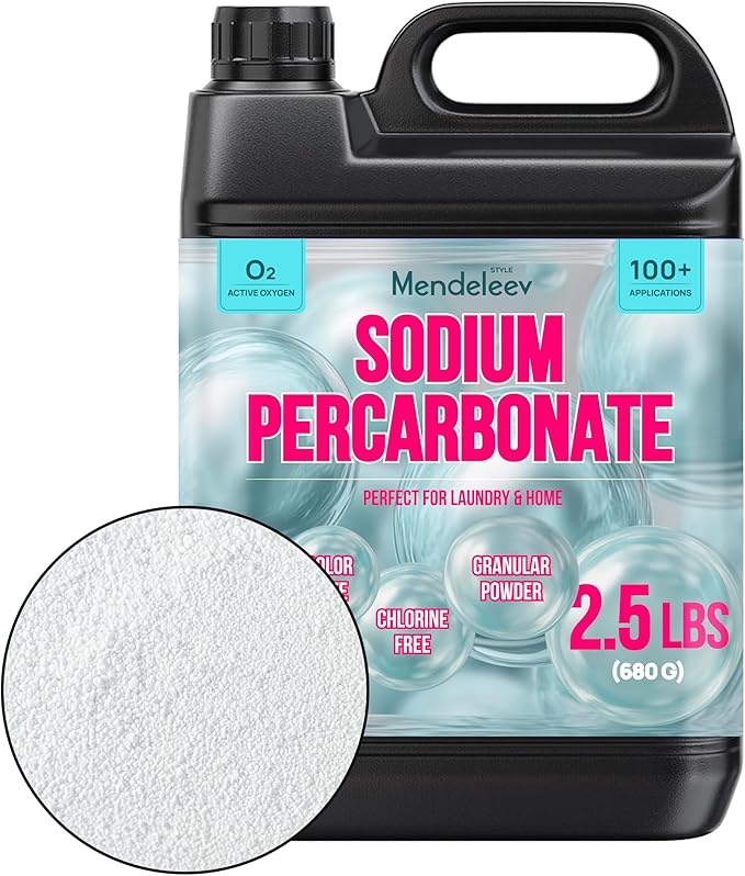 2.5 LB Sodium Percarbonate Laundry Booster – Heavy-Duty 99.9% Pure | Oxygen Power Cleaner for Laundry & Home (2.5 Lbs - 1.15 kg)