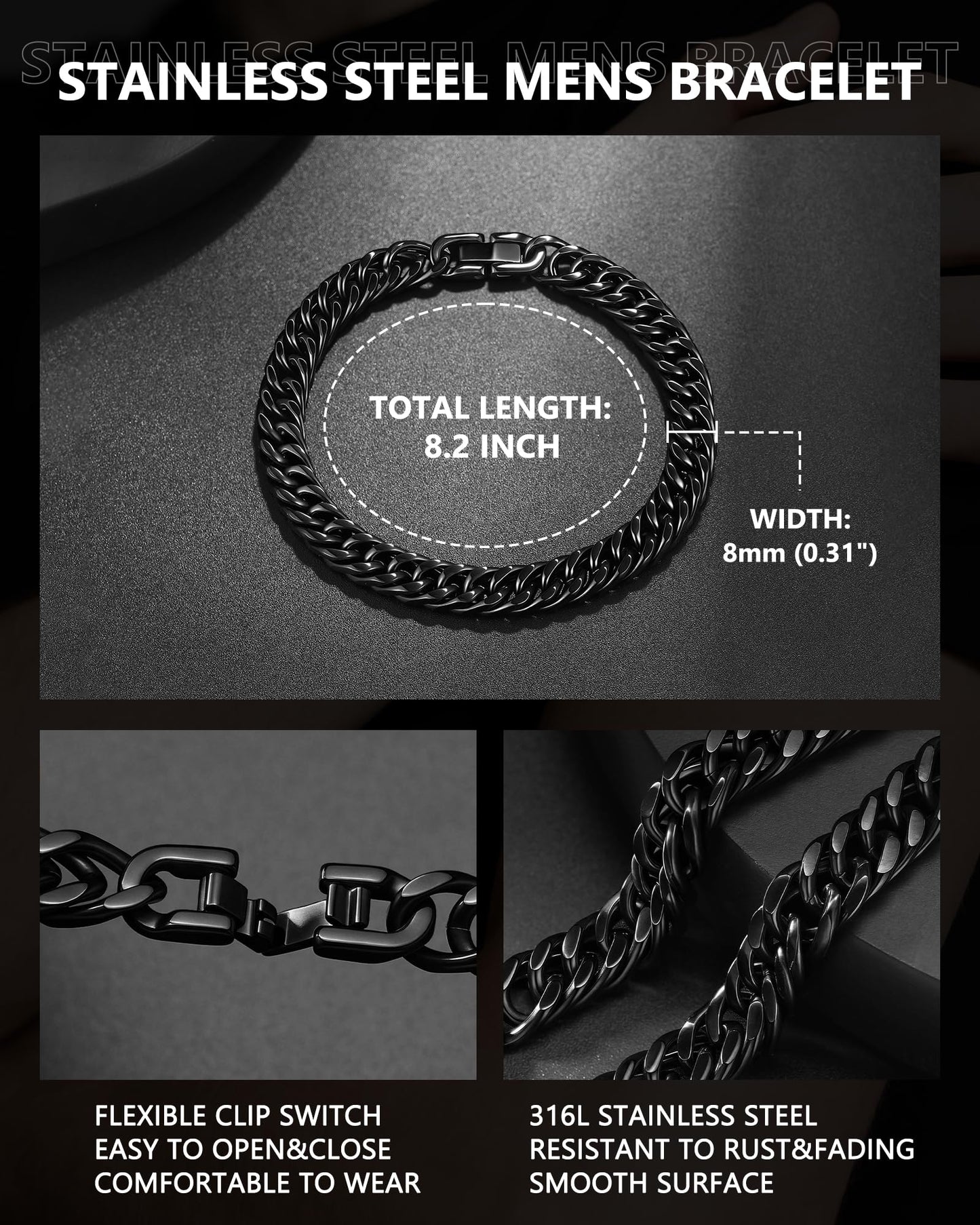 UNGENT THEM Promise Bracelet Gifts for Him Boyfriend Birthday Anniversary Men I Love You Cute Sweetest Valentines Christmas Romantic Gifts for BF Husband Ideas