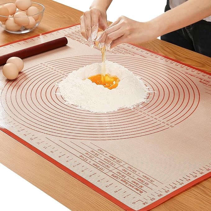 Silicone Pastry Mat 34x26 Inch Nonstick Baking Mats Kitchen Counter Mat -Perfect for Doug, Pastry, Dough Rolling, Kneading Board, Pie Crust, Fondant, Pasta/Pizza