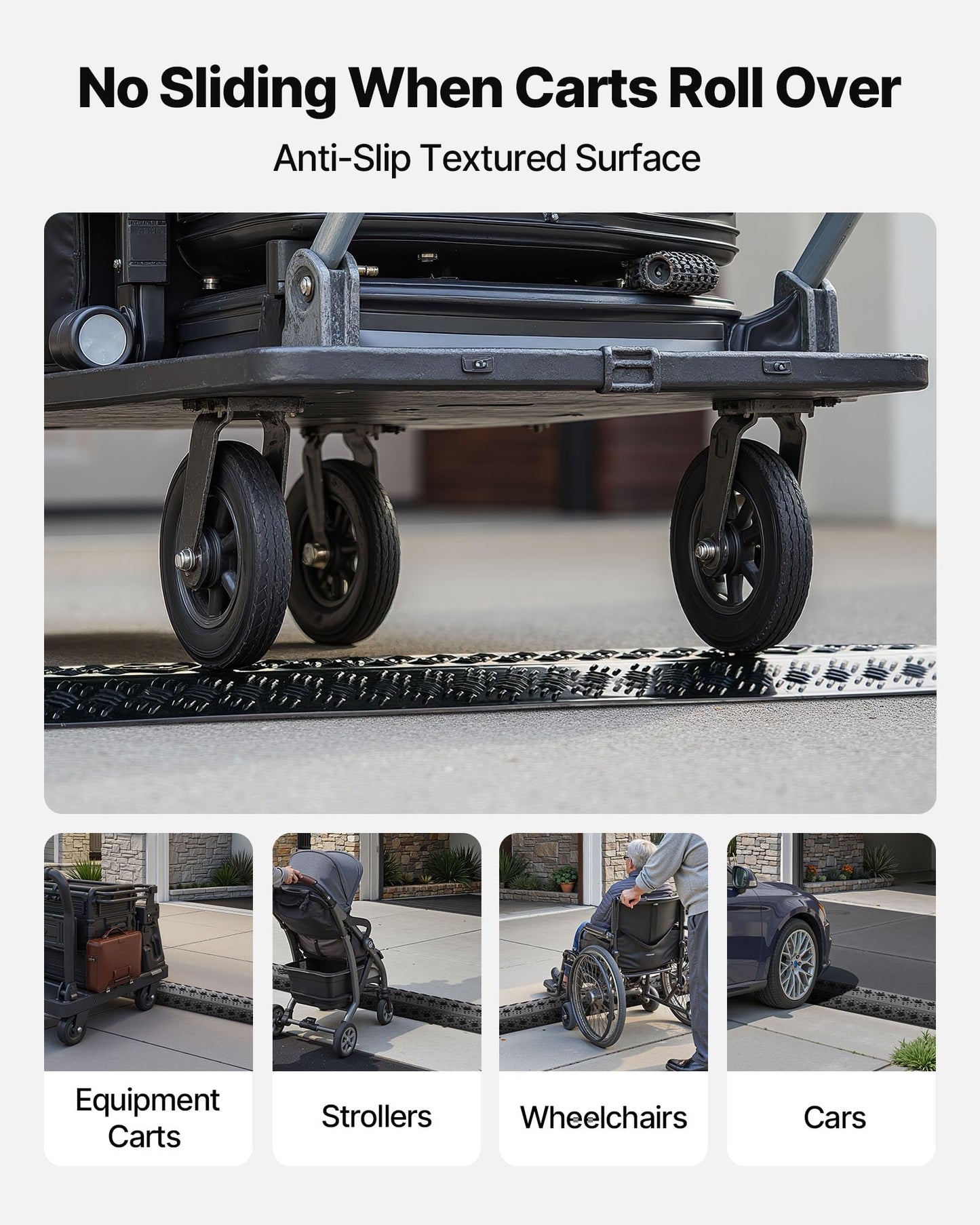Vevor 2 Pack Drop Over Cable Cover, 2 Channel Heavy Duty Cable Hose Protector Ramp, 38.3 Floor Cord Cover, 17,500 Lbs/Axle Loa