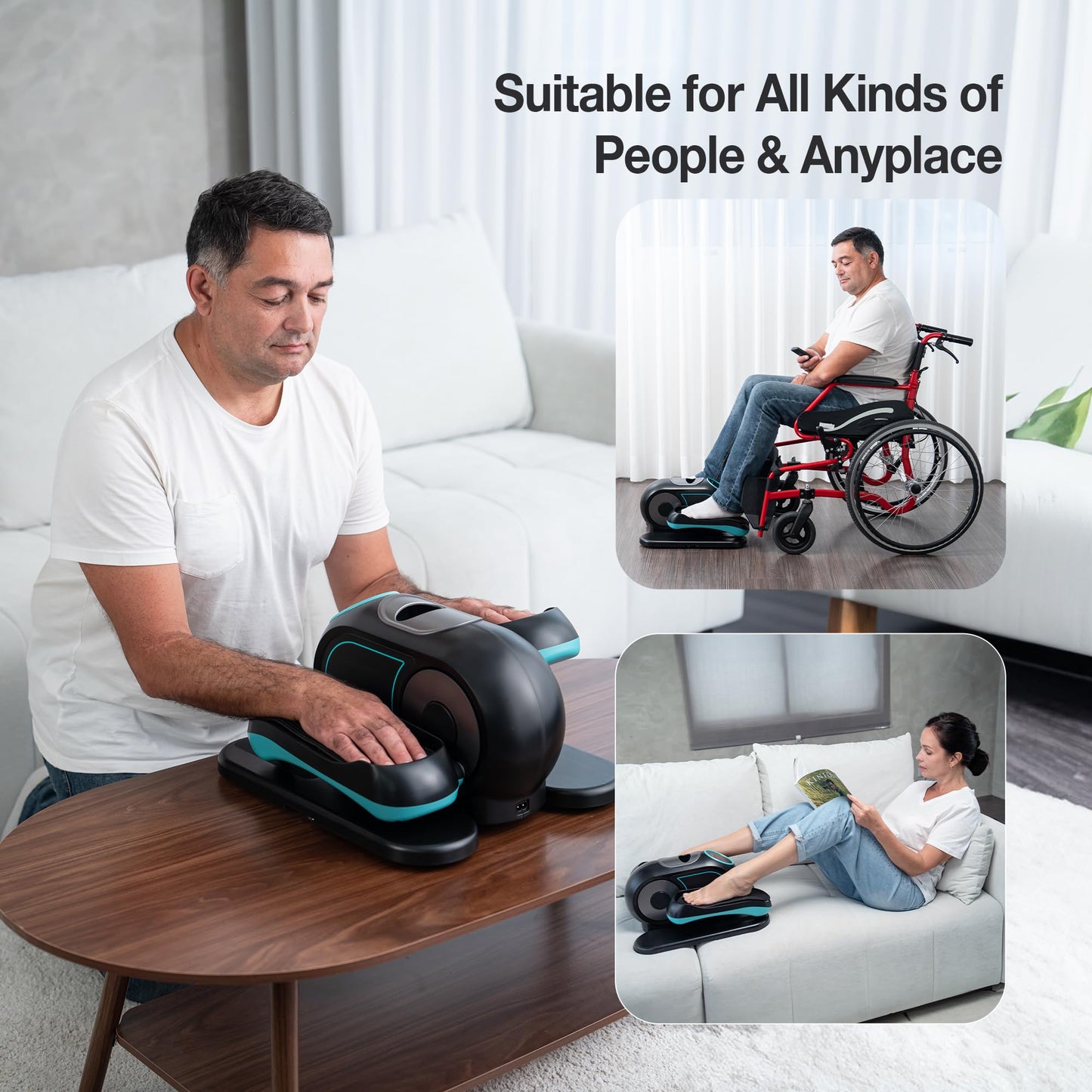 HUEIYEH Under Desk Elliptical Machine for Seniors, Electric Seated Pedal Exerciser with Remote Control, 12 Adjustable Speeds, Porable & Quiet leg Exerciser as Seen on Tv for Home Office, Mom Dad Adult