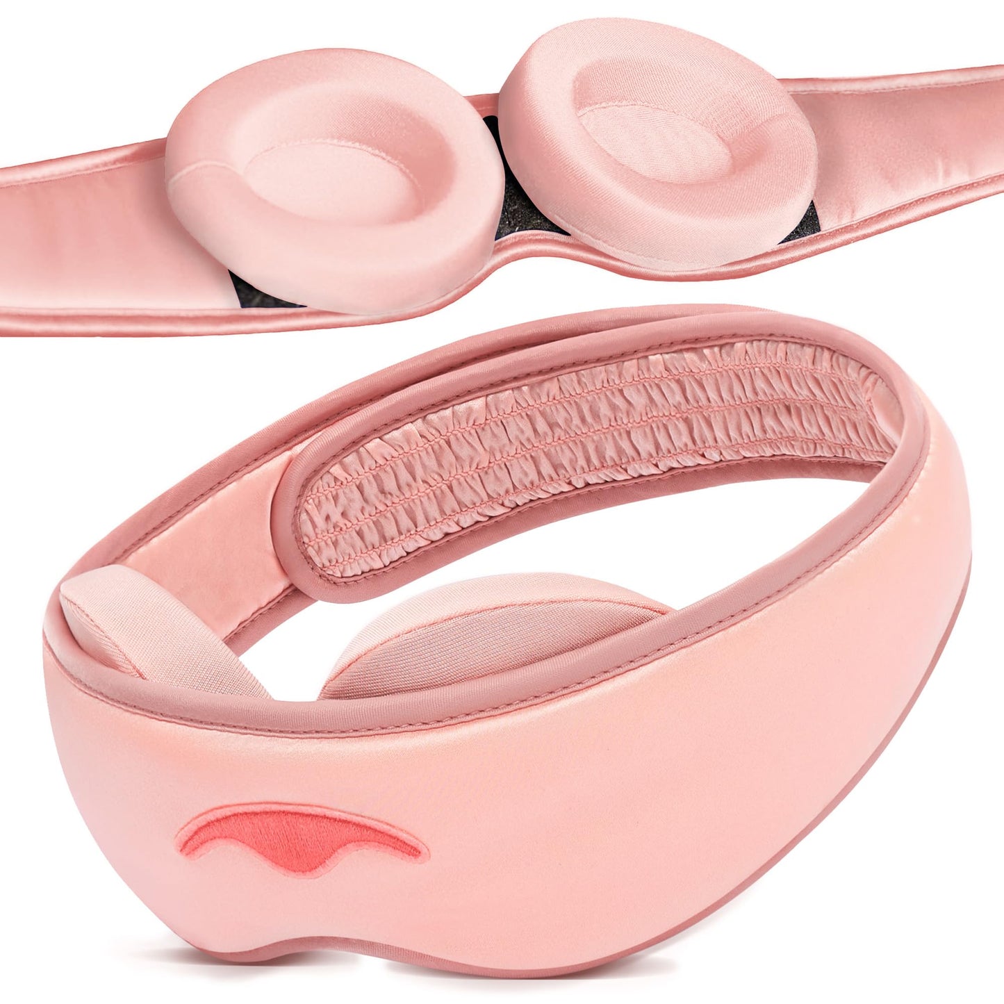 Manta Silk Mask - 100% Blackout Silky Sleep Mask, 22 Momme Premium Silk Eye Mask for Deep Sleep, Breathable & Machine Washable (Pink)