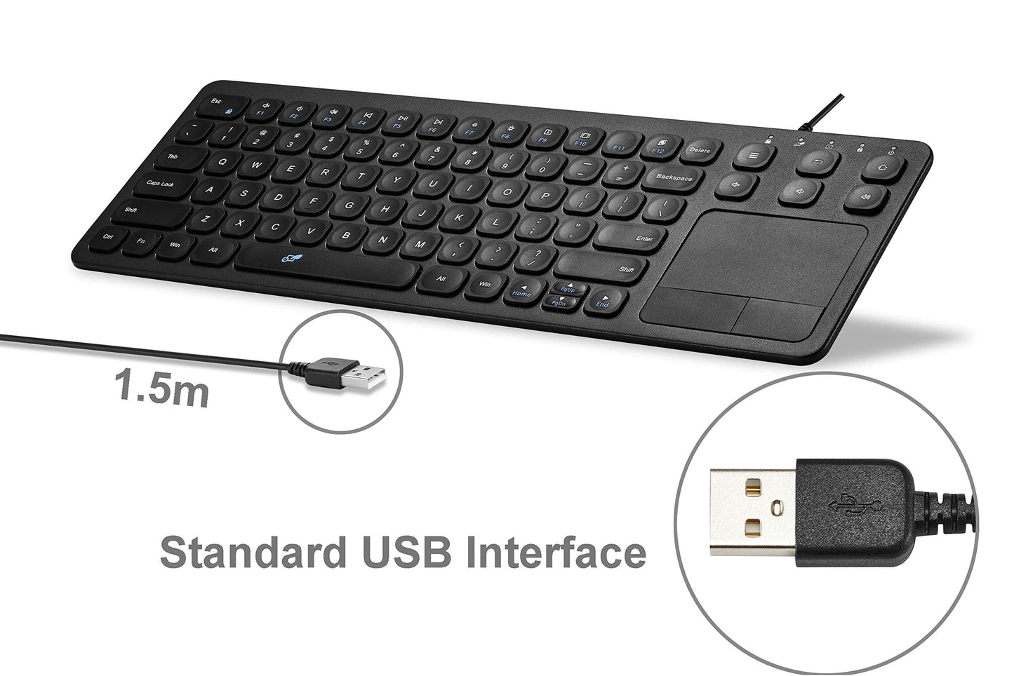 Vilros 15 Inch USB Keyboard with Touchpad-Great for Raspberry Pi