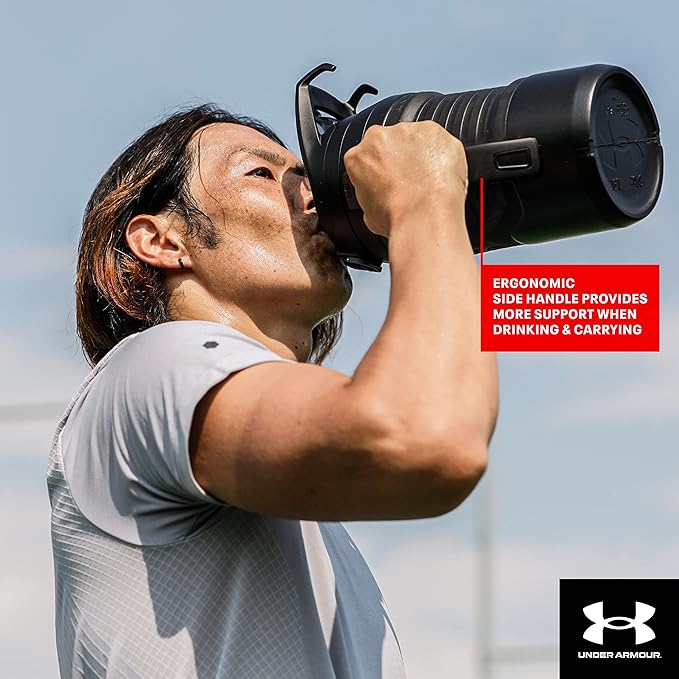 Under Armour 32 oz Insulated Water Bottles - Sports Jug with Handle, Fence Hook, Leak Resistant for Baseball, Football & More, 32 oz Water-Bottles, Sports Water Bottle Insulated (Pack of 4)