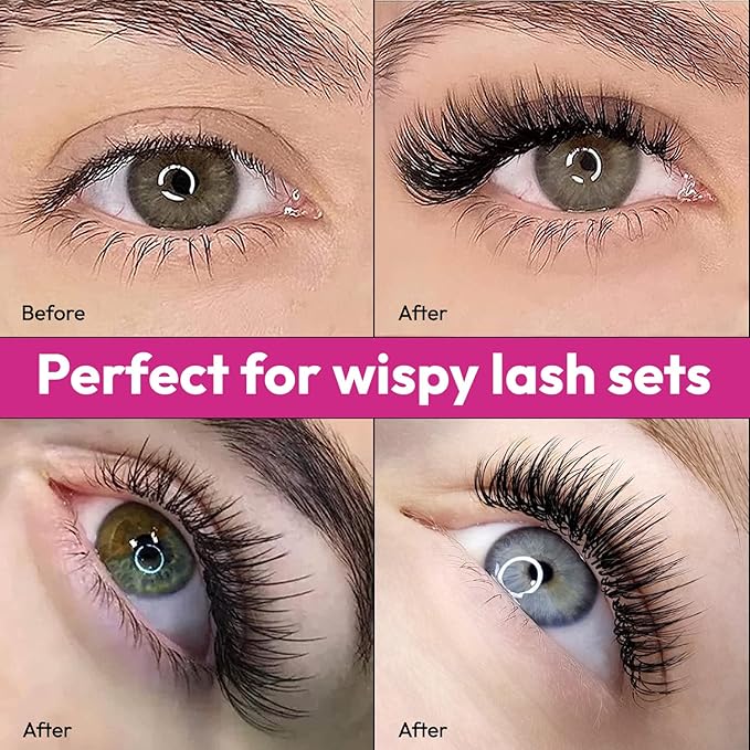 Eyesy Lash 500 Wispy Promade Fans - 5D 0.07 Size 11mm Curl D - Natural Wispy Lashes Loose Premade Lash Fans for Eyelash Extensions Handmade Pre Made Eyelashes for Spiky, Volume, Natural Look