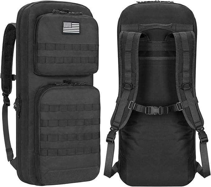 CVLIFE 30" 34" Soft Rifle Case Gun Backpack, Double Rifle Backpack Gun Bag Gun Case Covert Bug Out Bag, with Lockable Zipp...