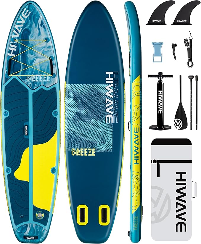 Hiwave Inflatable Stand Up Paddle Board 11’*34”*6” Sup Board, 420lbs Capacity Adult&Youth Paddle Board, Pet Friendly for O...