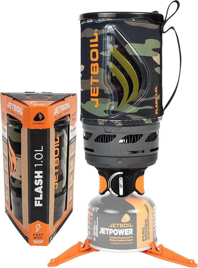Jetboil Flash 1.0L Portable Fast Boil Stove for Camping and Backpacking with 1-Step Auto Ignition, New for 2025, Propane/I...