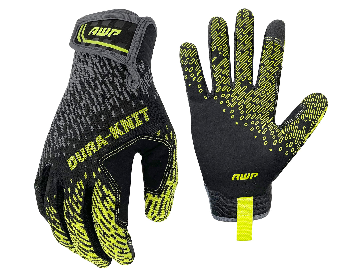 AWP Dura-Knit™ Work Gloves, Advanced 3D-Knit, Performance Grip, Durable, Touchscreen, Large, Black/Green