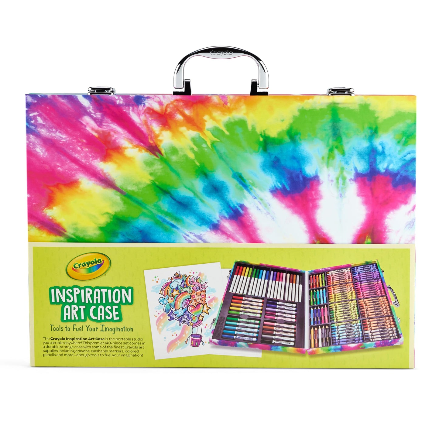 Crayola Inspiration Art Case Coloring Set - Tie-Dye (140ct), Art Supplies Set for Kids, Drawing Kit, Travel Gift for Girls & Boys, Ages 5+ [Amazon Exclusive]