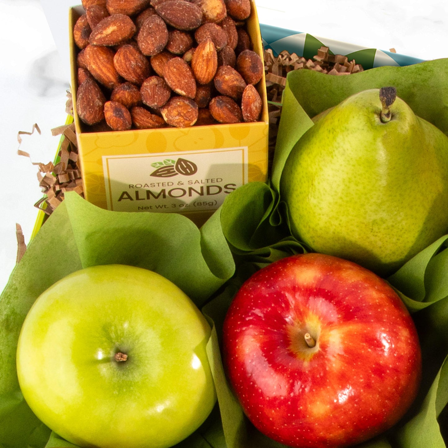 A Gift Inside Fruitfully Classic Happy Birthday Fresh Fruit Basket with Cheese and Nuts