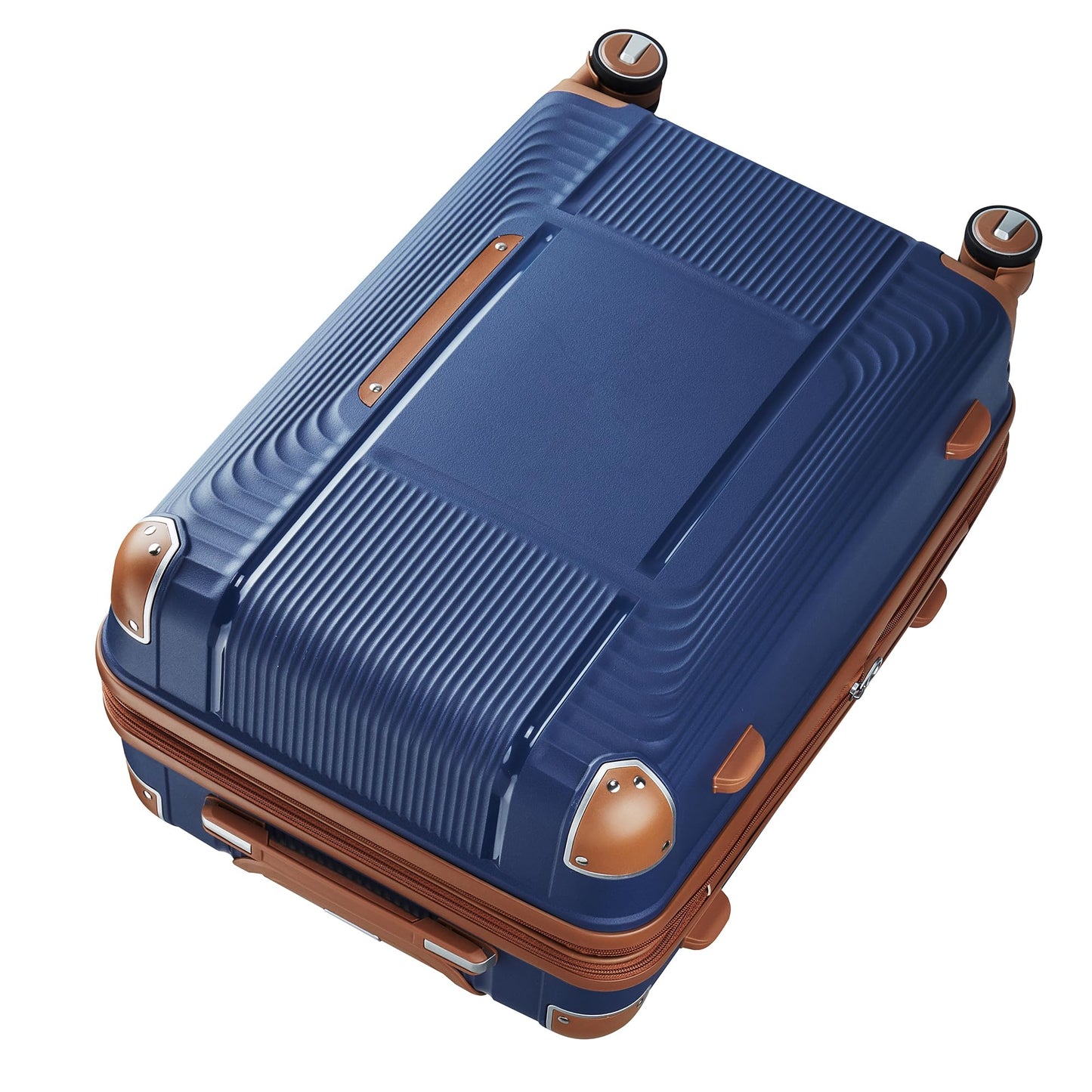 BOLATU 3 Piece Luggage Set PP Hardshell with YKK Zippers, 20/24/28 Inch Suitcases with Detachable Spinner Wheels & Reinforced Corner Guards, Lightweight TSA Lock Nested Set (Navy Blue)