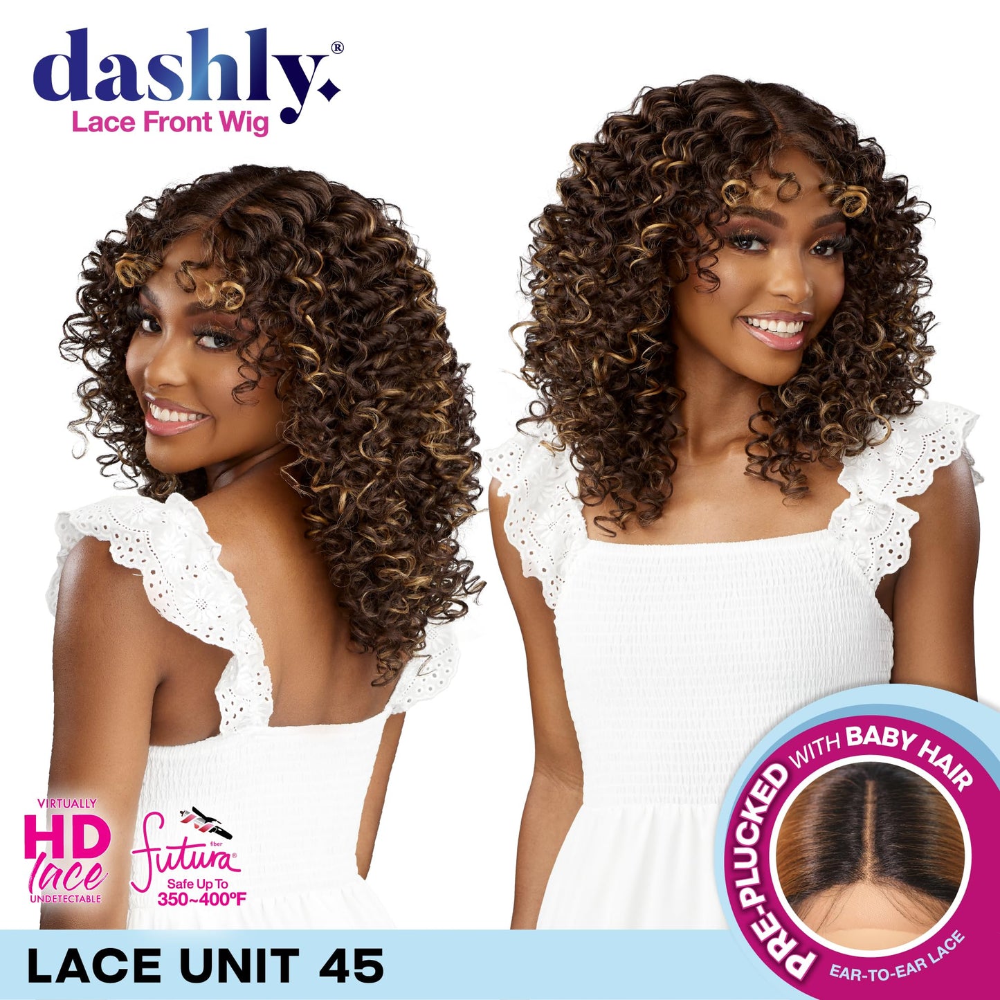 Sensationnel Dashly Lace Front Wig - Unit 45 Hand Tied Laceparting Ear to Ear Synthetic (CHBLONDE)