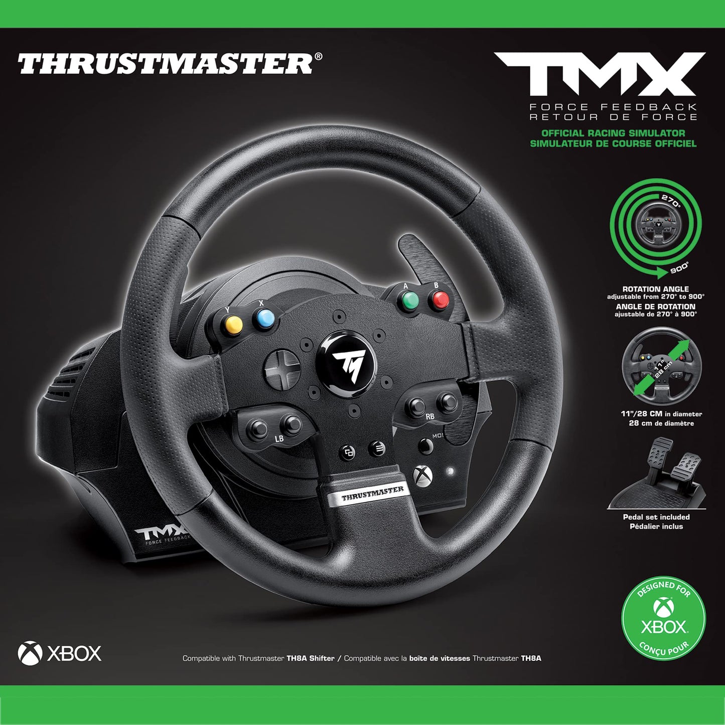 Thrustmaster TMX Racing Wheel with force feedback and racing pedals (Compatible with XBOX Series X/S, One, PC)