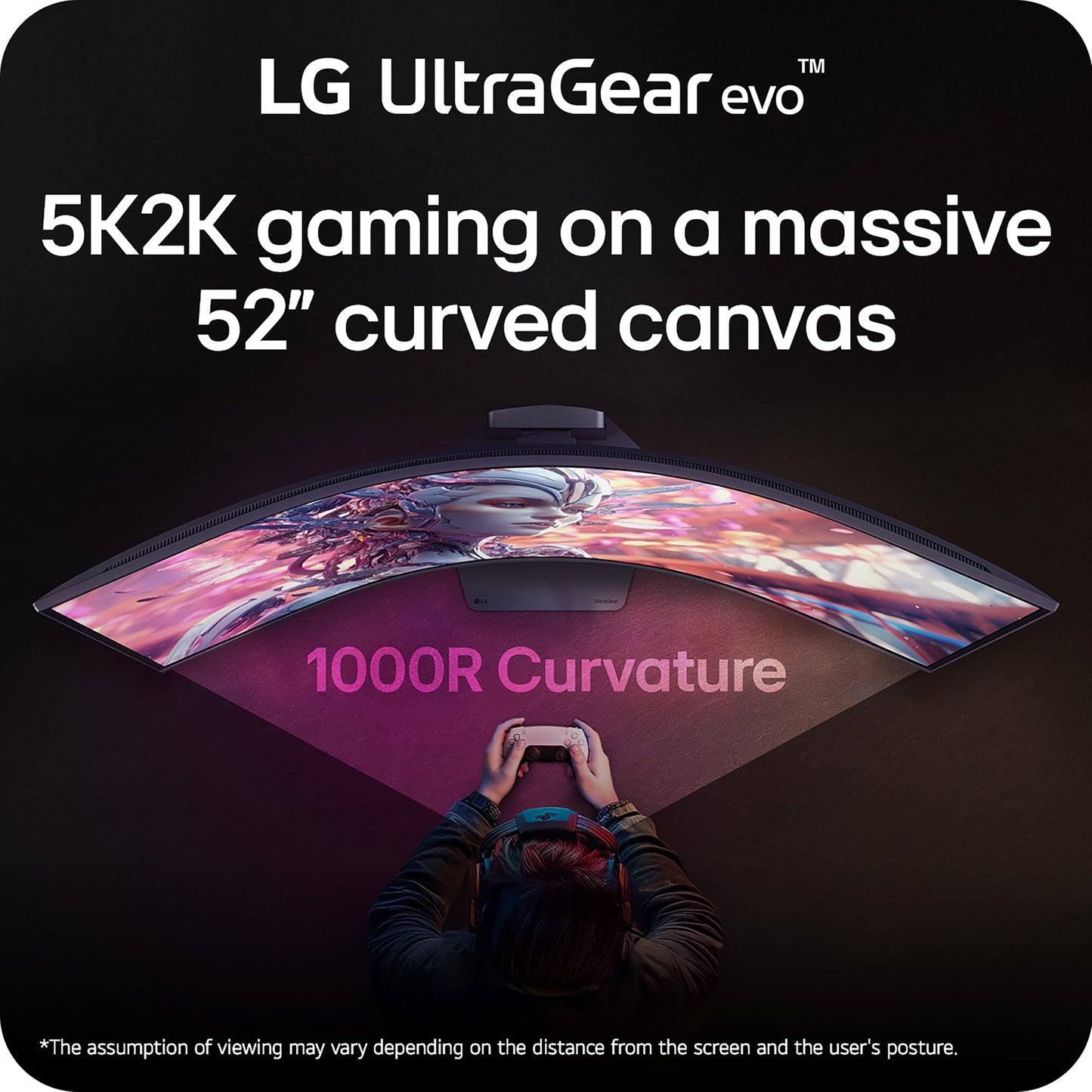 LG 52G930B-B 52-inch Ultragear evo G9 5K2K (5120x2160) Curved Gaming Computer, 240Hz, 1ms, AMD FreeSync Premium, VESA DisplayHDR 600, DP 2.1, HDMI 2.1, USB-C 90W PD, Tilt/Height/Swivel Stand, Black