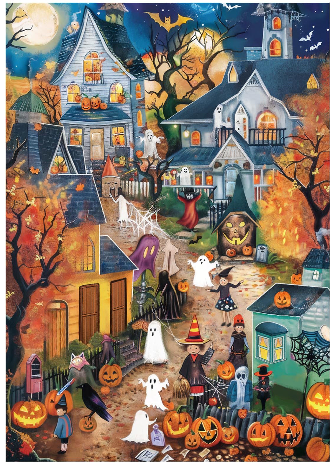 Halloween Puzzles 500 Pieces for Adults,Halloween Pumpkin, Ghost Theme Jigsaw Puzzles Decoration,Creative Play & Holiday Party Gifts Artwork Wall Home Decor