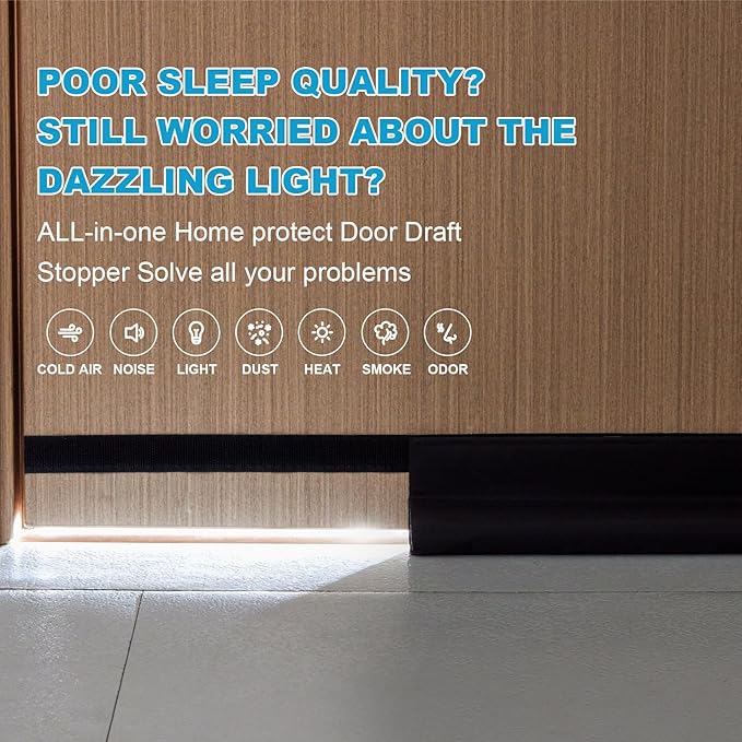 HomeProtect Door Draft Stopper 36 Inch Under Door Draft Blocker Door Sweep for Bottom of Door Reduce Cold Air, Soundproof, Light, Odor, Weather Stripping Door Seal Strip Fit for Interior/Exterior