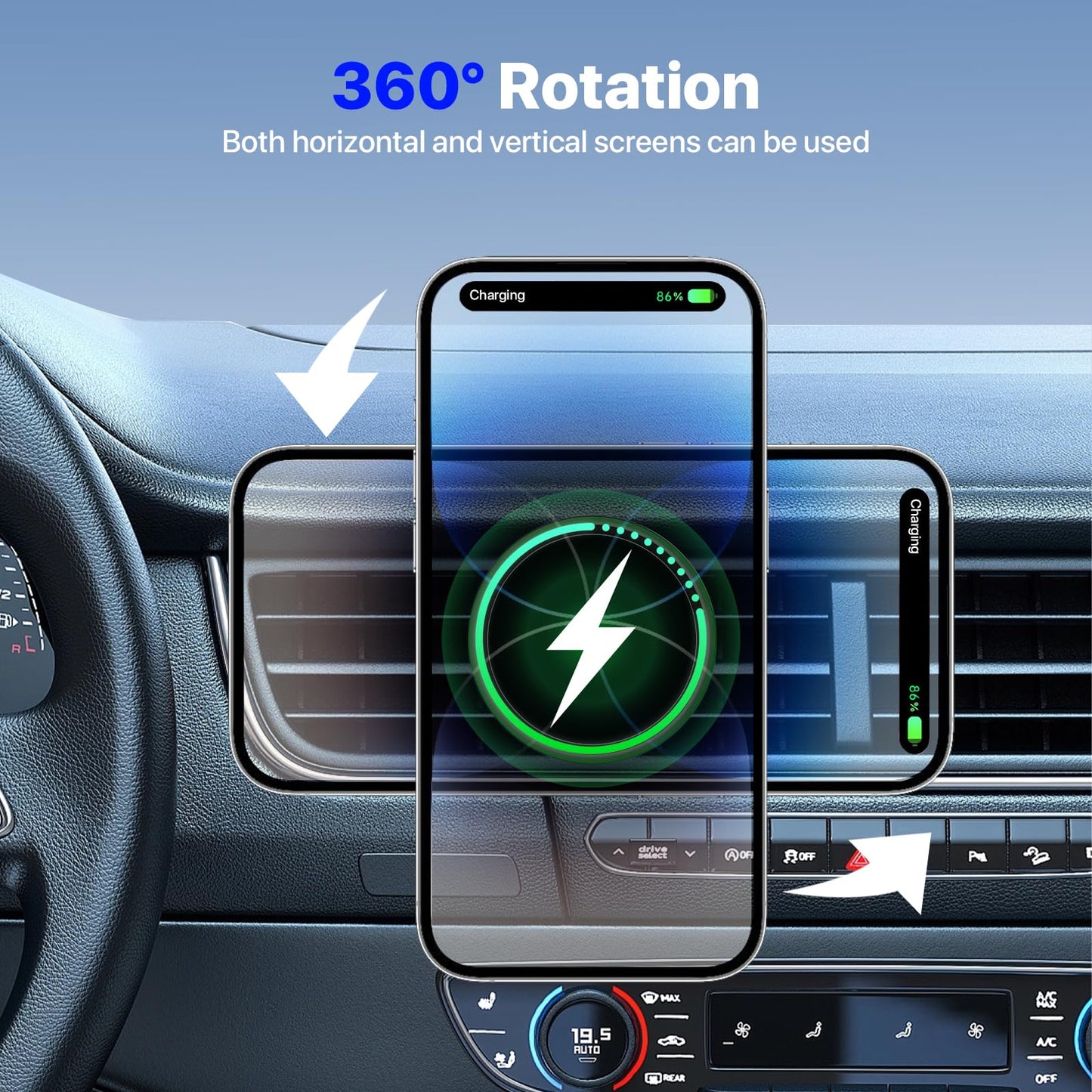 For 15W Magsafe Car Mount Charger,Magnetic Wireless Car Charger For Iphone 16/15/14/13/12 Series, Auto- Magnetic Tight Phone Hol