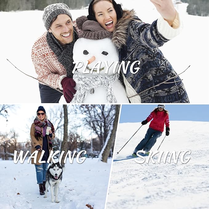 Winter Hats for Women Beanie Hat Warm Thick Knit Skull Cap Hat and Scarf Gloves Sets