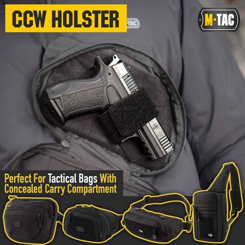 M-Tac Tactical EDC Bundle: Elite Sling Bag & Concealed Carry Holster in Black