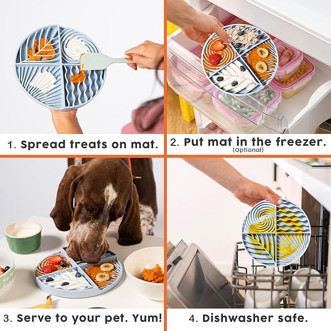 Awoo Paradise - Silicone Dog & Cat Lick Mat and Slow Feeder with Suction Cups - Non-Slip, Dishwasher Safe Pet Dish - Extends Mealtime for Fast Eaters and Reduces Anxiety - For Wet & Dry Food (Fuschia)