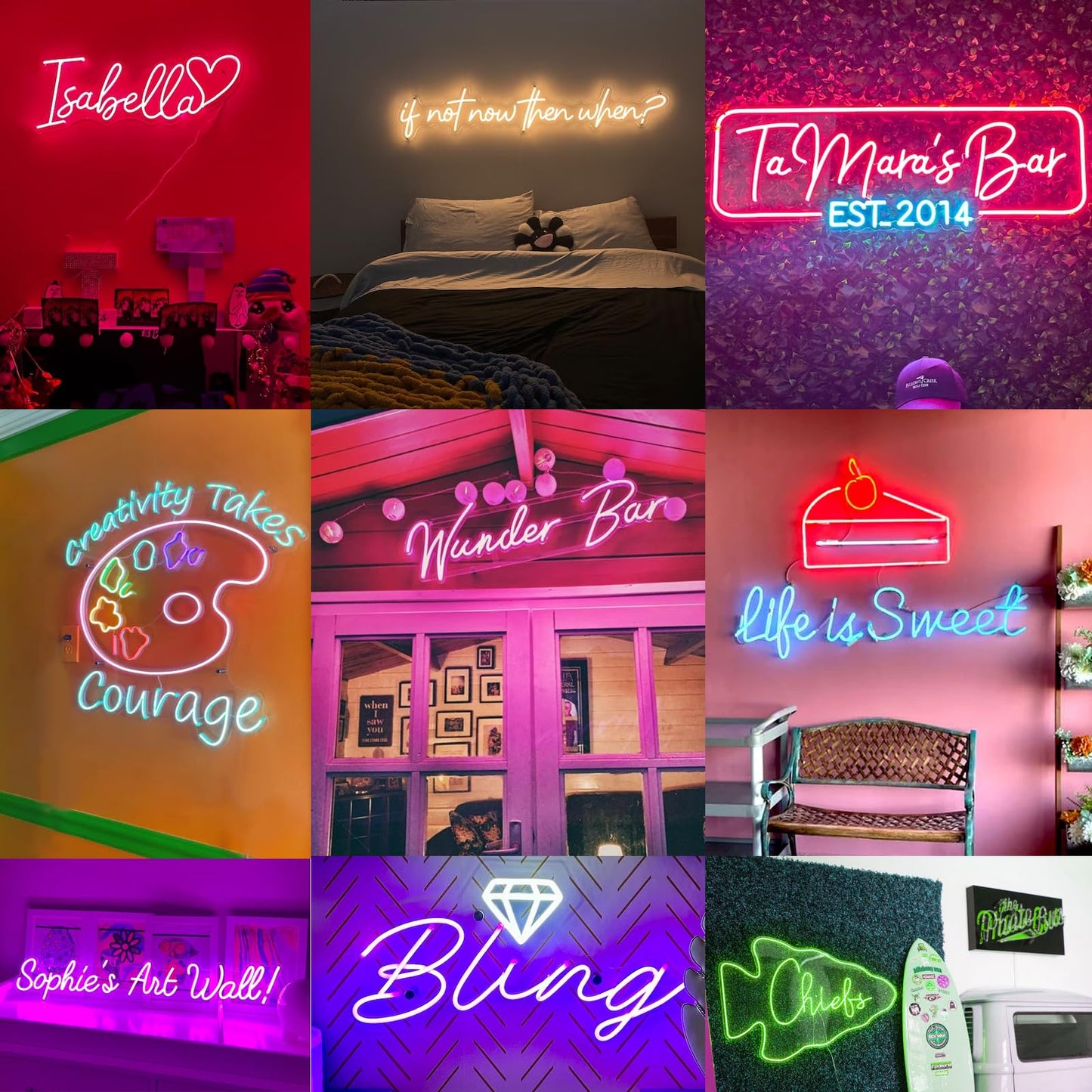 Custom Neon Sign - Plug/Battery Operated Personalized Neon Name Logo Lights for Kids Girls Room Bedroom, Hanging Lighted LED Sign Customizable for Wedding Party, Bar Office Business Wall Decor, Gift
