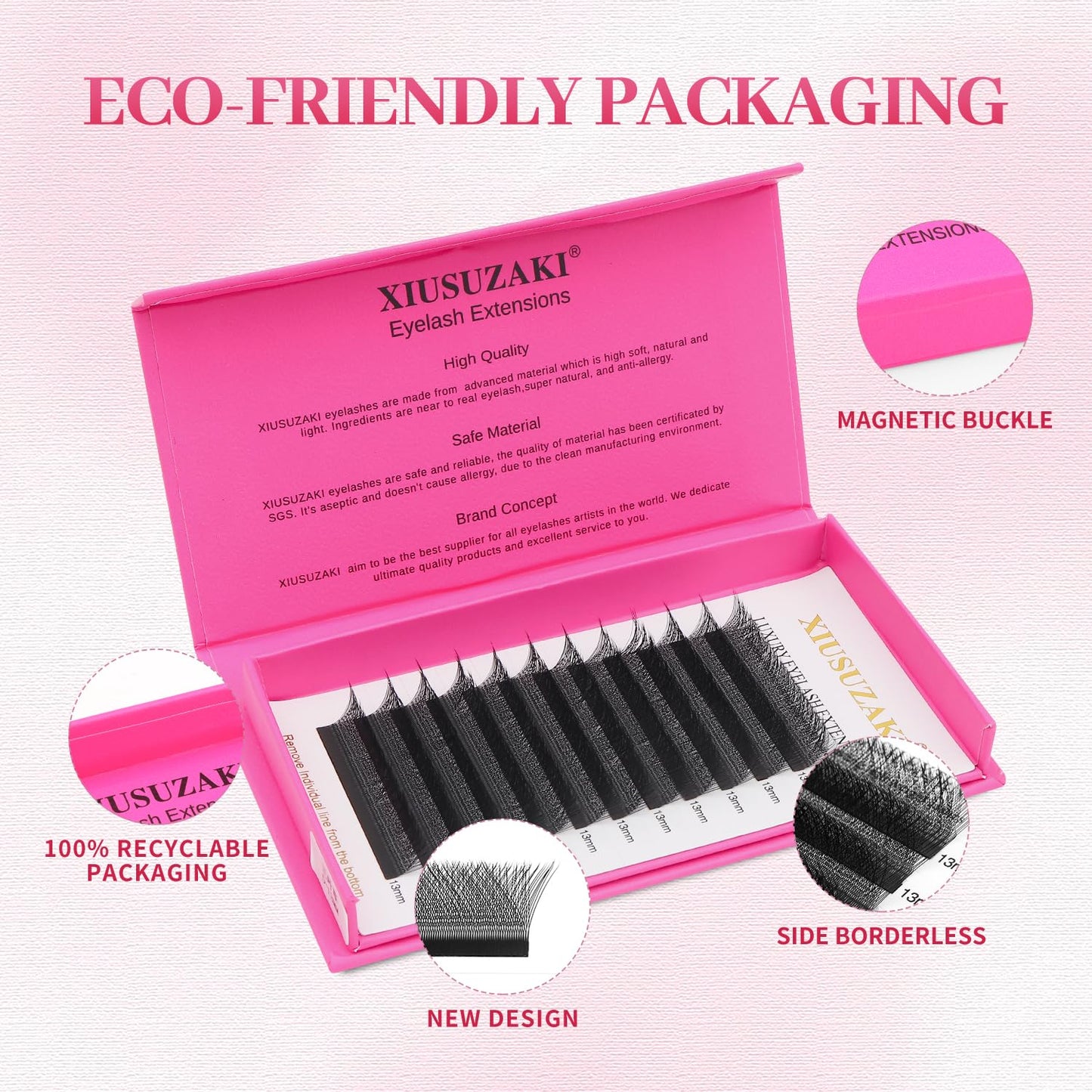 W Lash Extensions Supplies 3D Eyelash Extensions W Shape 0.07mm Thickness C Curl 11mm Premade Fans Easy Fan Lashes Volume Matte Black 12 Rows Crisscross Eye Lashes(W-3D-0.07-C,11mm)