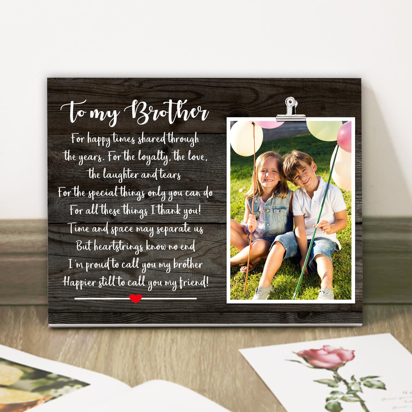 FDFHOME Brother Picture Frame Gifts from Sister - Birthday, Wedding, Christmas Keepsake - 4x6 Photo Frame
