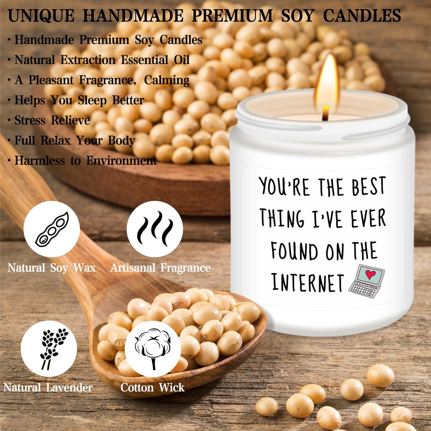 Homsolver Gifts for Her, Girlfriend, Wife, Funny Lavender Candle Unique Valentines Anniversary Christmas Birthday Gifts for Her, Girlfriend