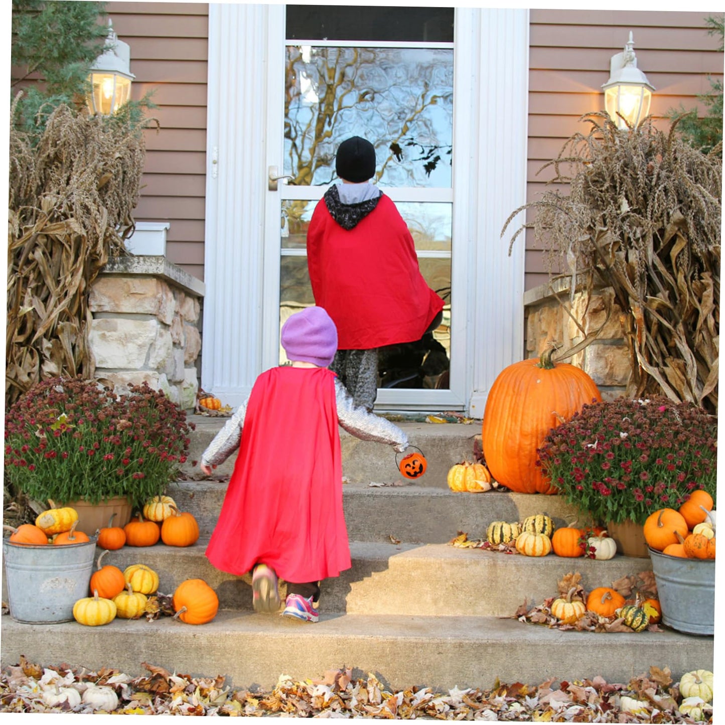 Toyvian 6pcs Mini Round Pumpkin Buckets - Portable Trick or Treat Candy Holders for Halloween