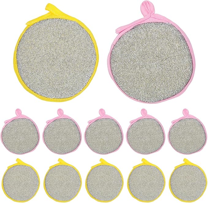 20PCS Kitchen Scrub Sponges: Double Sided Cleaning Sponge - Dishwashing Scrubber Non-Scratch Scouring Pad for Kitchen 12.5cm