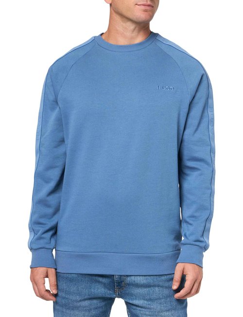 HUGO Stretch Cotton Logo Tape Sweatshirt, acai blue, L