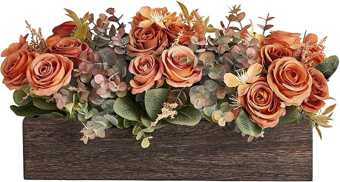 Dahey Centerpiece Table Decorations for Dining Room Farmhouse Living Room Fall Table Centerpieces Decor Wood Tray with 3 A...