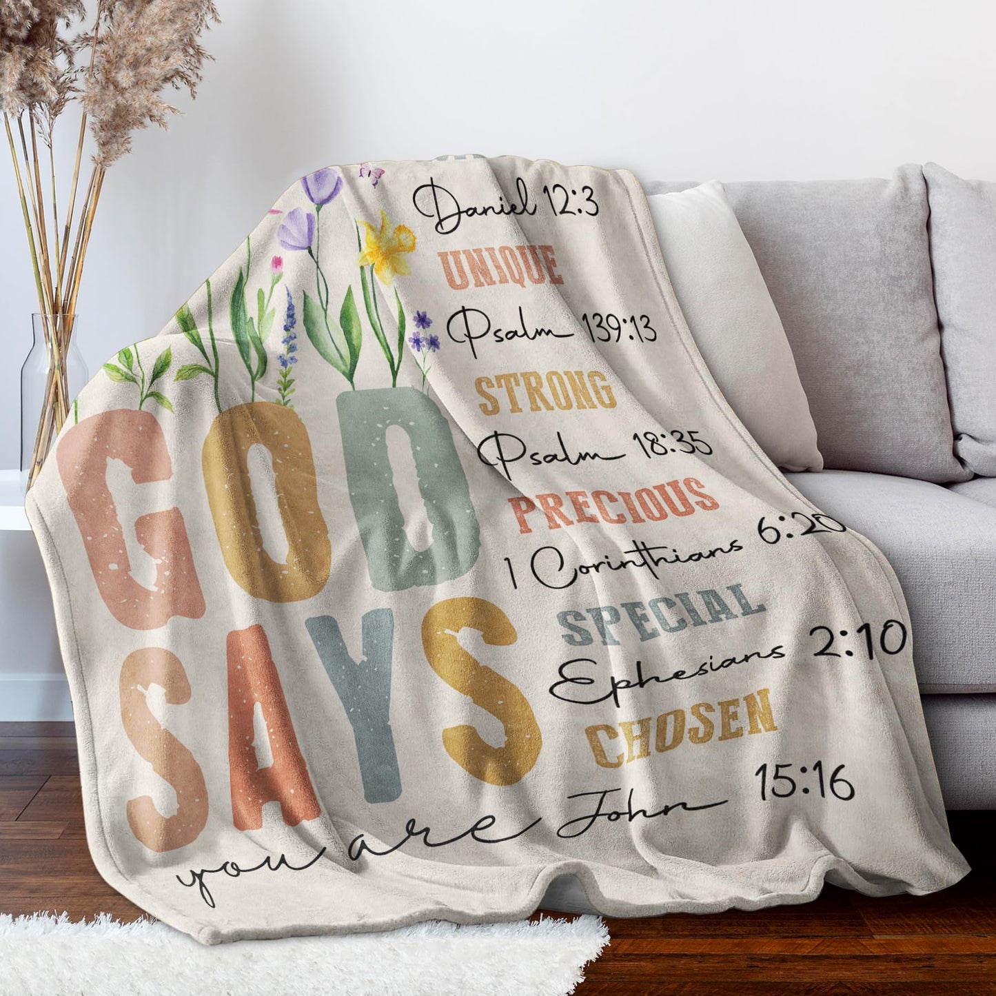 SteadStyle Christian Gifts for Women Birthday - Inspirational Floral Throw, Religious Birthday Gifts, Christian Blanket for Mom, Sisters, Friends, Girl, Baptism & Confirmation, Spiritual Gift for Her