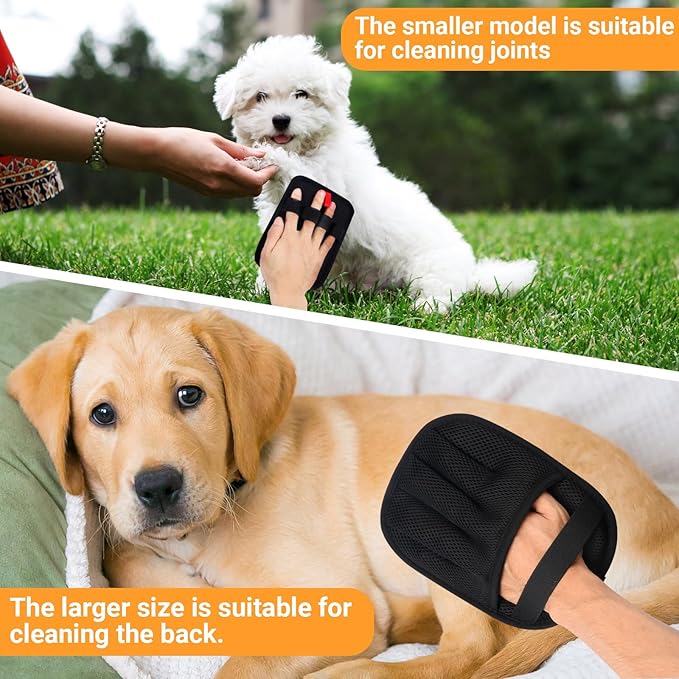 3PCS Pet Hair Removal Glove for Dogs & Cats, Upgraded Five-Finger The Magic Brush Pets Hair Gloves Reusable Electrostatic Fur Remover for Couch, Clothing, Carpet, Furniture, Car Seats