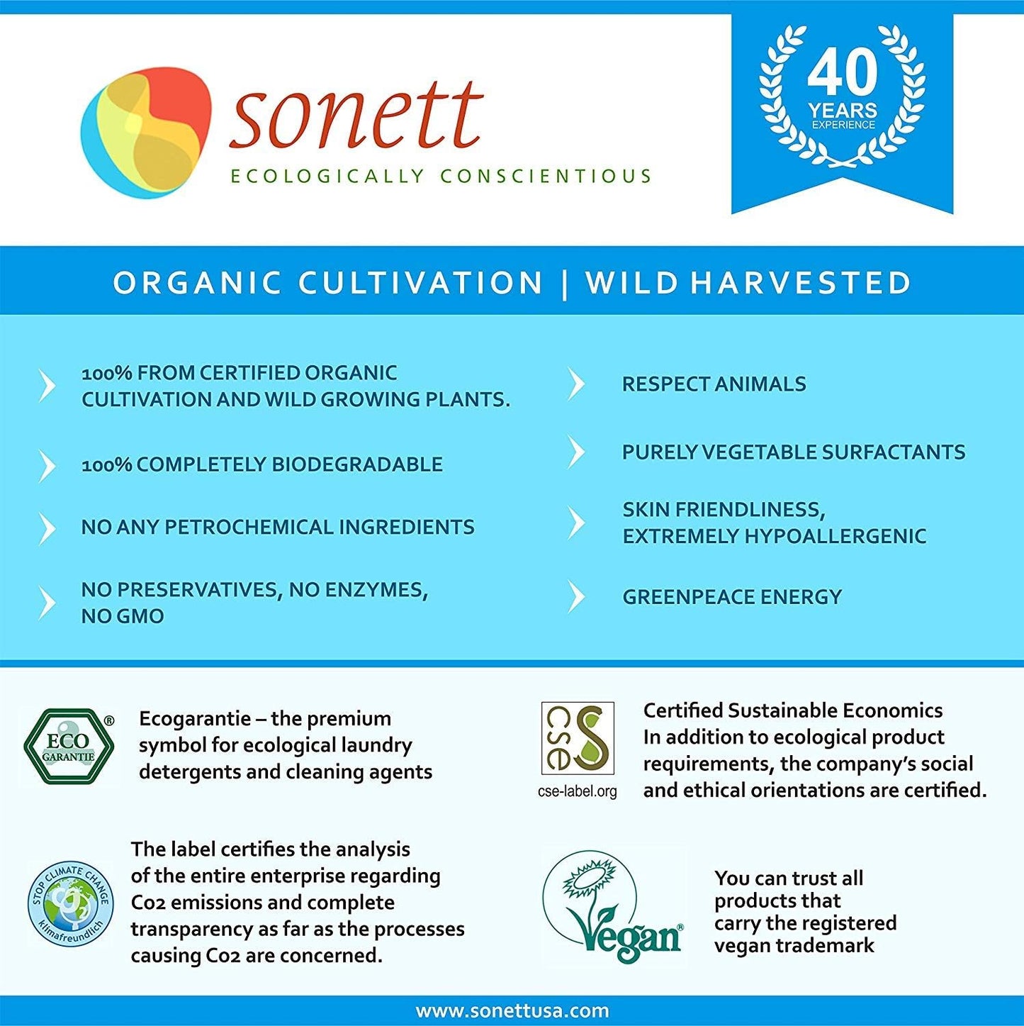 Sonett Organic Dishwashing Liquid, All Purpose Cleaner Sensitive Skin For People With Allergies (17 Fl.Oz (1 Count)) Certified Organically Grown